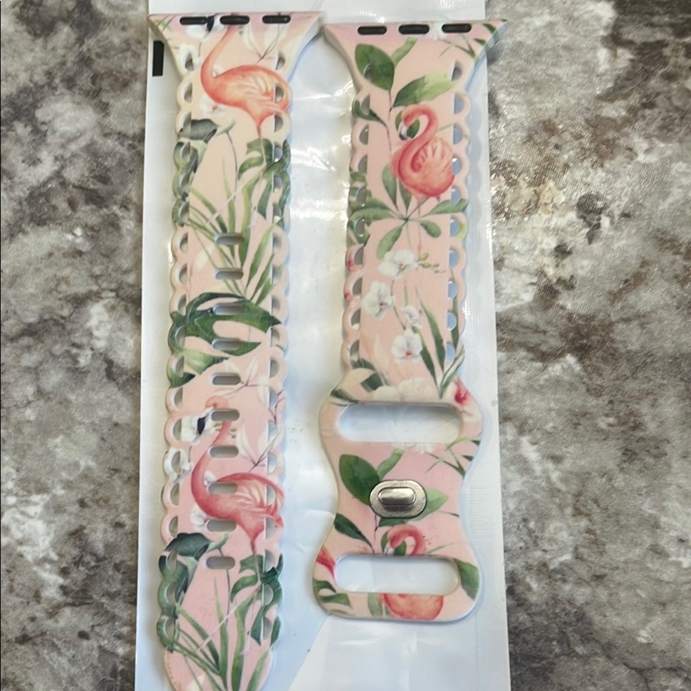 Flamingo Patterned Watch Band